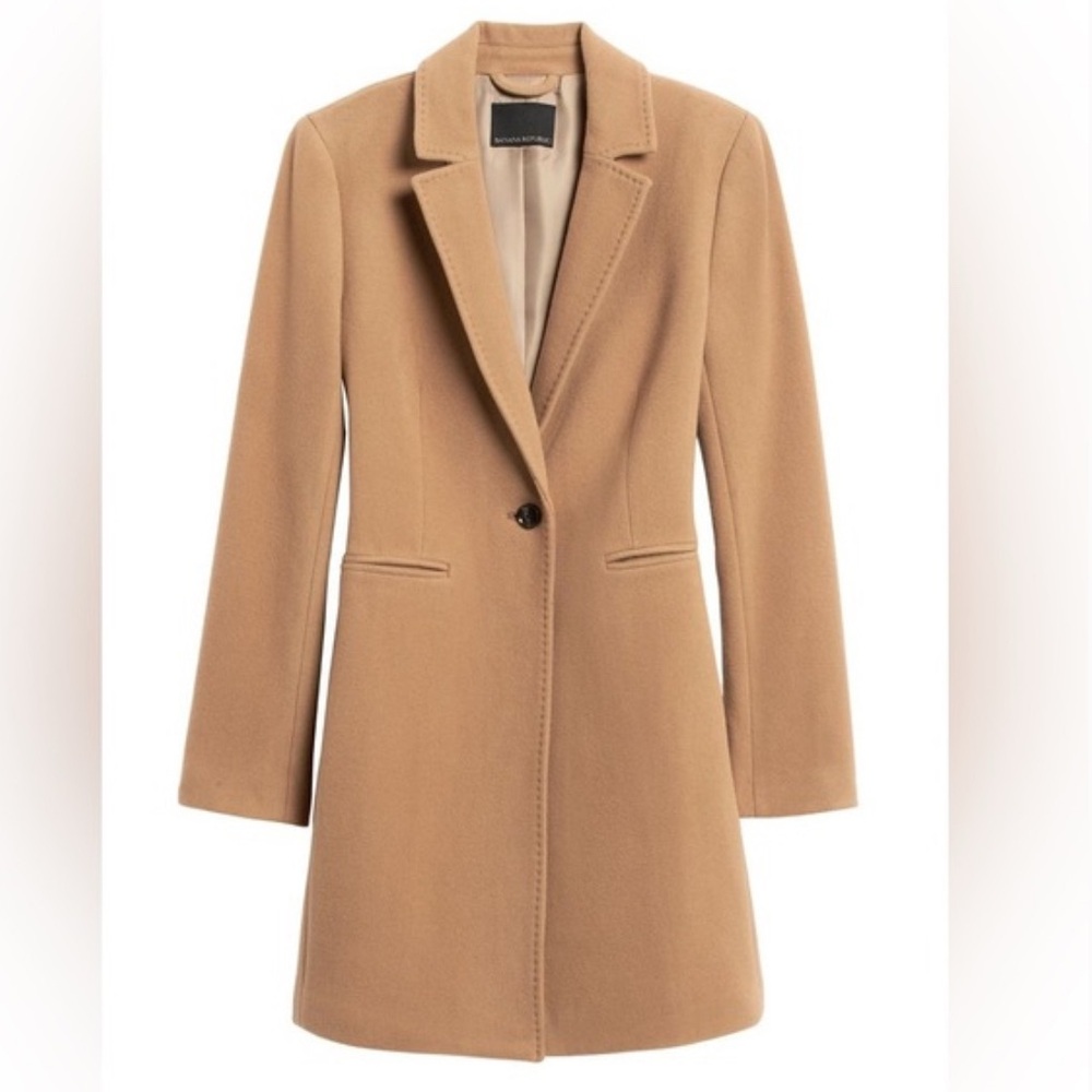 Banana Republic Wool Camel Topcoat Size L Women’s
